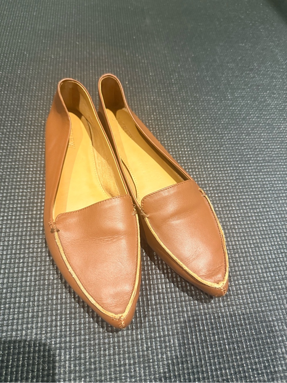 J.Crew Brown Leather Pointed Loafer Flats Size 8